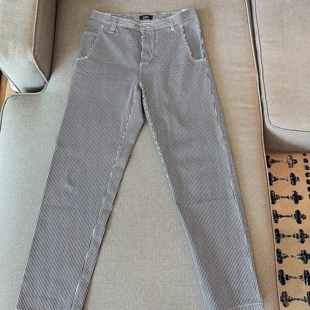 APC Carpenter Pants - 31, Blue/White Striped